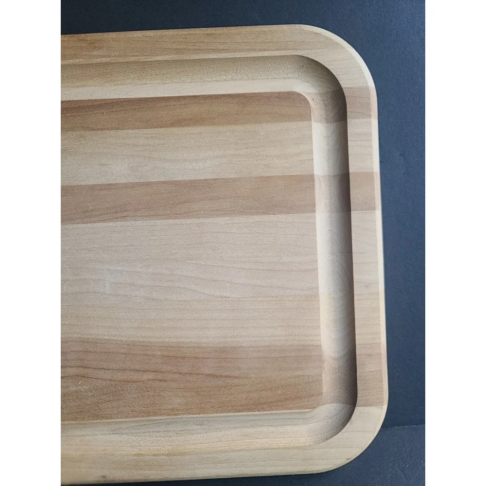 Wooden Reversible Cutting Board with Juice Groove Striped Wood Grain 15.5x10.5